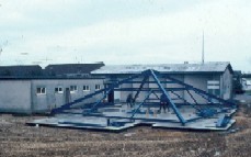 Roof frame assembled, March 1982
