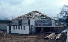 Building side rooms and sanctuary, April 1982