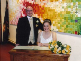 One of the wedding pictures brought to the service